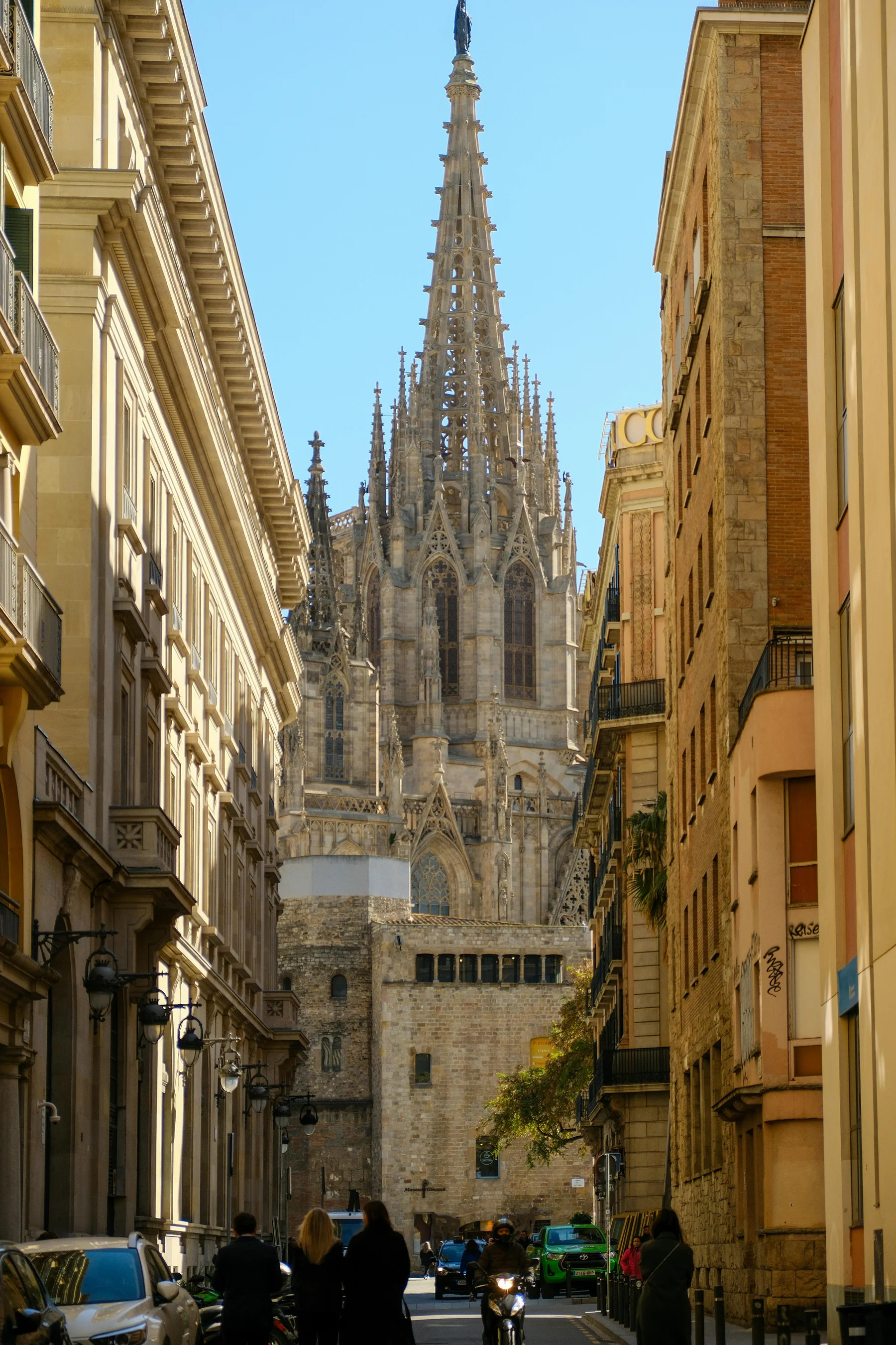 Gothic Quarter streets and cathedral views in Barcelona