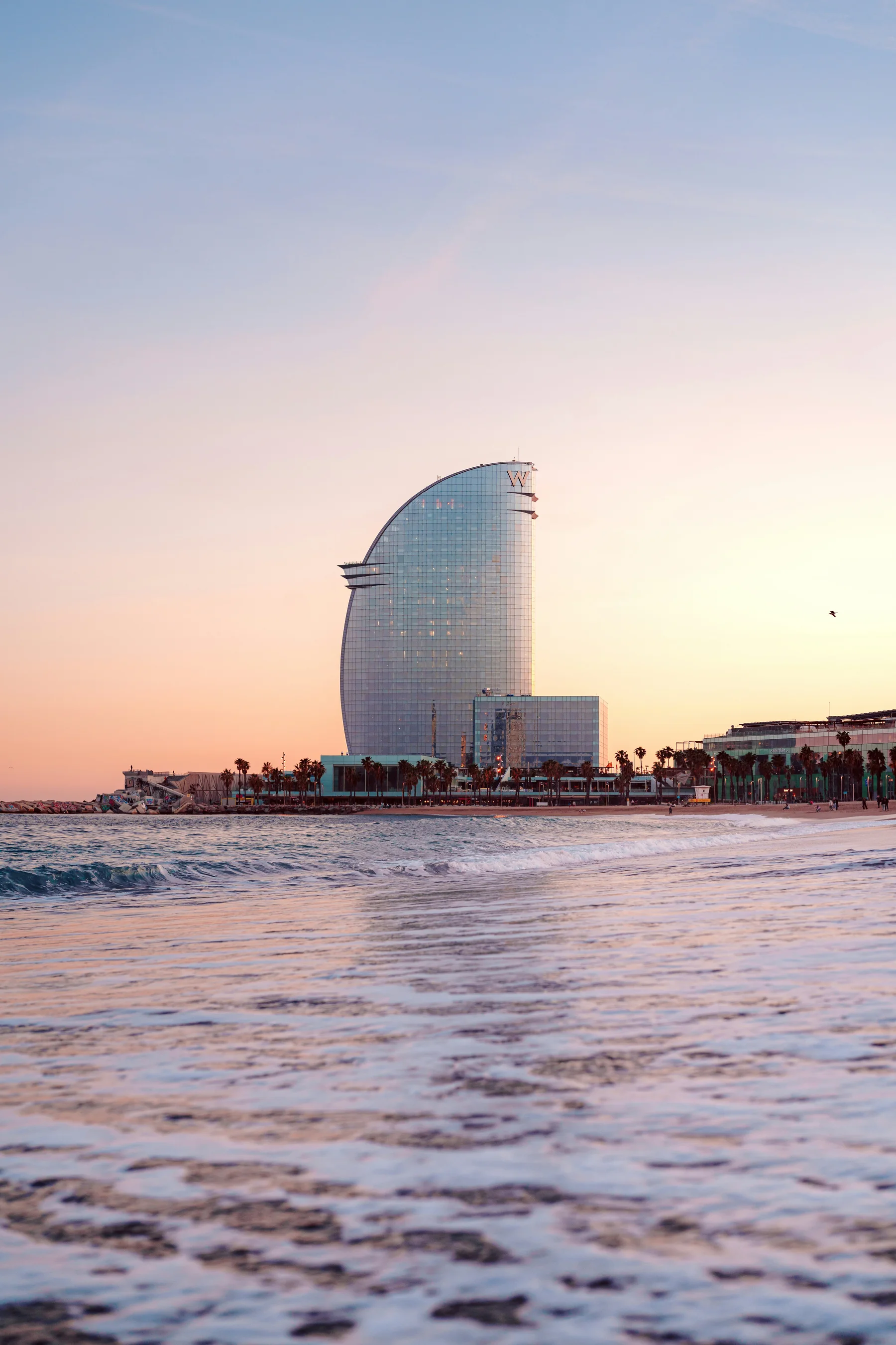 Barceloneta Beach caution place in Barcelona